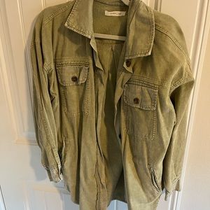 Green Corduroy Shacket